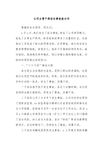 公司主管干部安全事故检讨书