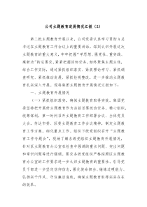 公司主题教育进展情况汇报2