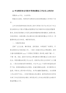 xx市自建房安全风险专项排查整治工作会议上的发言