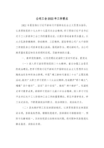 公司工会20XX年工作要点