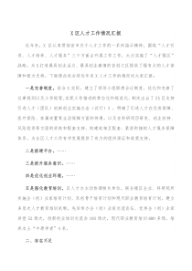 X区人才工作情况汇报