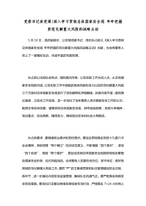党委书记讲党课深入学习贯彻总体国家安全观牢牢把握防范化解重大风险的战略主动