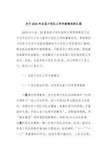 关于20XX年全县少先队工作开展情况的汇报