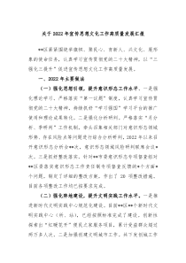 关于20XX年宣传思想文化工作高质量发展汇报