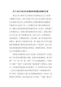 关于20XX年度全区县域经济高质量发展情况汇报