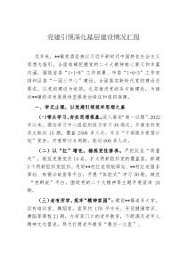 党建引领深化基层建设情况汇报