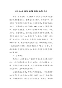 关于全市民营经济高质量发展的调研与思考