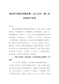 党纪学习教育专题党课正心正行做一名合格共产党员