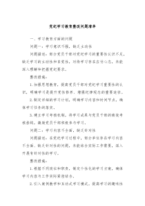 党纪学习教育整改问题清单