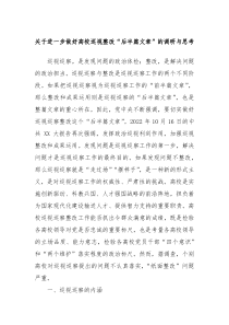 关于进一步做好高校巡视整改后半篇文章的调研与思考