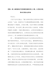 党课深入推进新时代党的建设新的伟大工程以党的自我革命引领社会革命