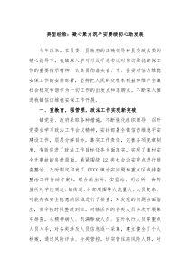 典型经验凝心聚力筑平安赓续初心助发展