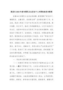 副县长20XX年度专题民主生活会个人对照检查发言提纲