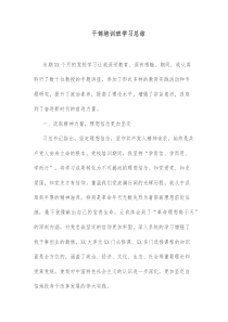 干部培训班学习总结
