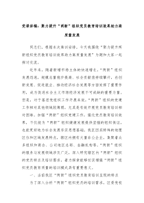 党课讲稿聚力提升两新组织党员教育培训效果助力高质量发展