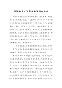 党课讲稿青年干部要永葆清正廉洁的政治本色