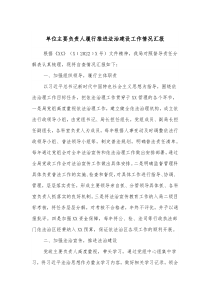 单位主要负责人履行推进法治建设工作情况汇报