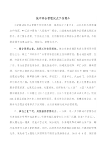 城市综合管理试点工作简介