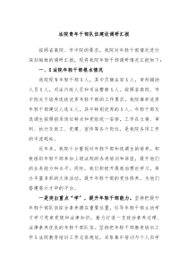 法院青年干部队伍建设调研汇报