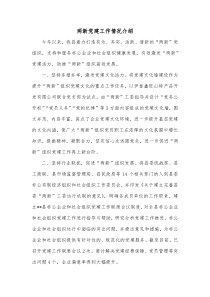 两新党建工作情况介绍