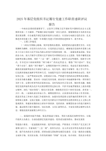 (参考)2025年基层党组织书记履行党建工作职责述职评议报告