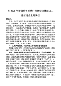 (参考)在2025年秋冬季秸秆禁烧暨森林防火工作推进会上的讲话（街道）