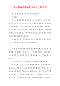 县长县政府全体扩大会议上的讲话