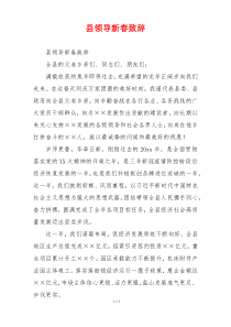 县领导新春致辞