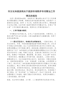 (参考)旅游市场秩序专项整治工作情况报告（市文化和旅游局）