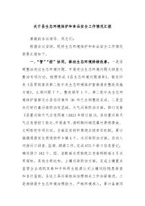 关于县生态环境保护和食品安全工作情况汇报