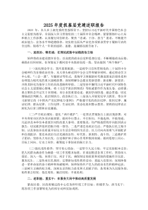 (材料)2025年度抓基层党建述职报告