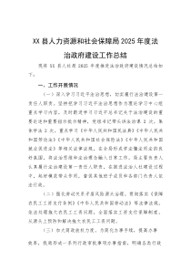 (材料)XX县人力资源和社会保障局2025年度法治政府建设工作总结