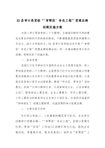 (材料)XX县审计局党组“‘审帮促’争先工程” 党建品牌创建实施方案