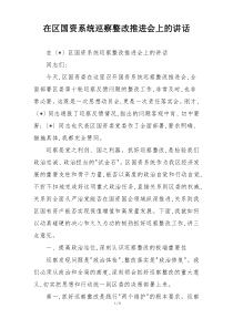 在区国资系统巡察整改推进会上的讲话