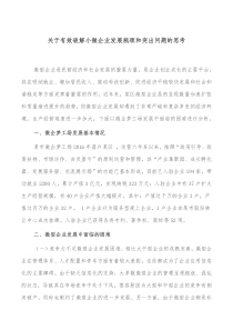 关于有效破解小微企业发展瓶颈和突出问题的思考
