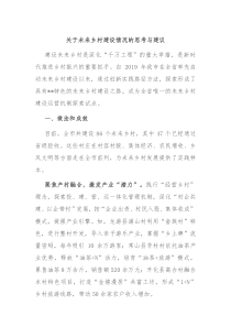 关于未来乡村建设情况的思考与建议