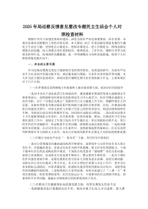 2025年局巡察反馈意见整改专题民主生活会个人对照检查材料(参考)