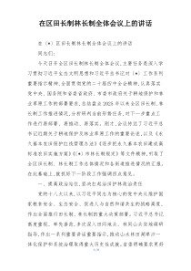 在区田长制林长制全体会议上的讲话