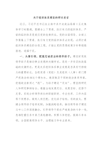 关于组织体系建设的研讨发言