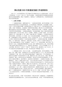 (材料)国企党委2025年抓基层党建工作述职报告
