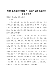 (材料)在2025年镇农业农村领域“十五五”规划专题研讨会上的讲话