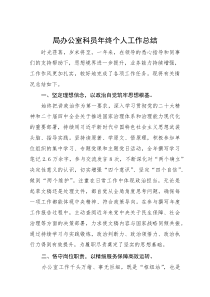 (材料)局办公室科员年终个人工作总结