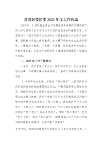 (材料)某县纪委监委2025年度工作总结