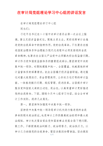 在审计局党组理论学习中心组的讲话发言