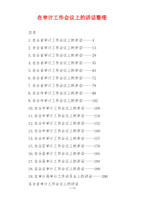 在审计工作会议上的讲话整理