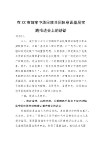 在市铸牢中华民族共同体意识基层实践推进会上的讲话(参考)
