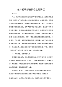 在年轻干部座谈会上的讲话(参考)