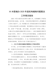 委编办2025年度机构编制问题整改工作情况报告(参考)