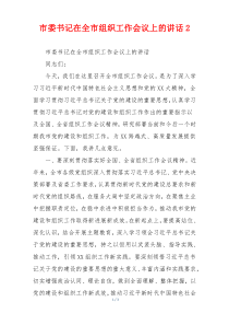 市委书记在全市组织工作会议上的讲话2