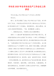 市长在2025年全市安全生产工作会议上的讲话